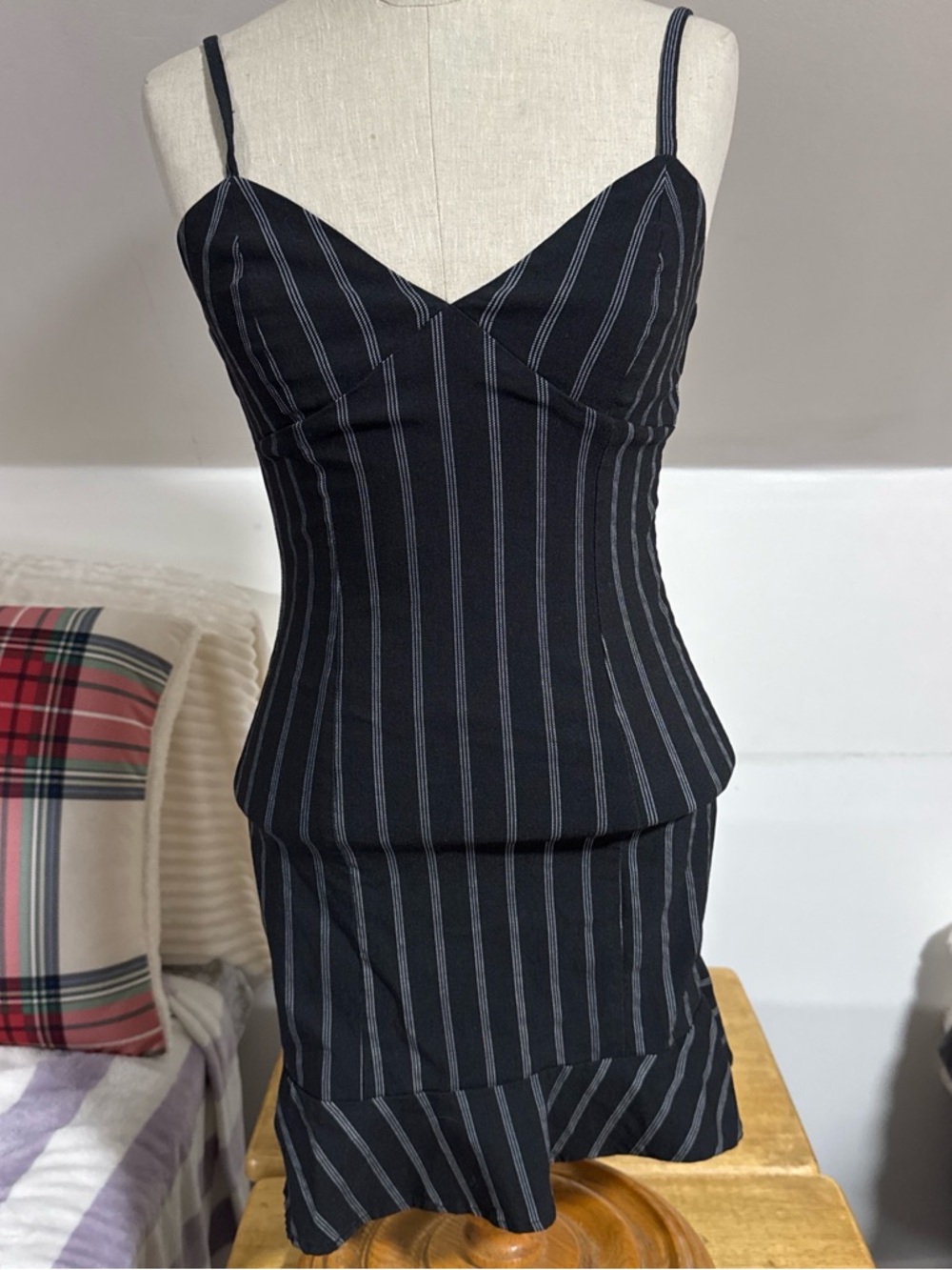 Black striped dress
